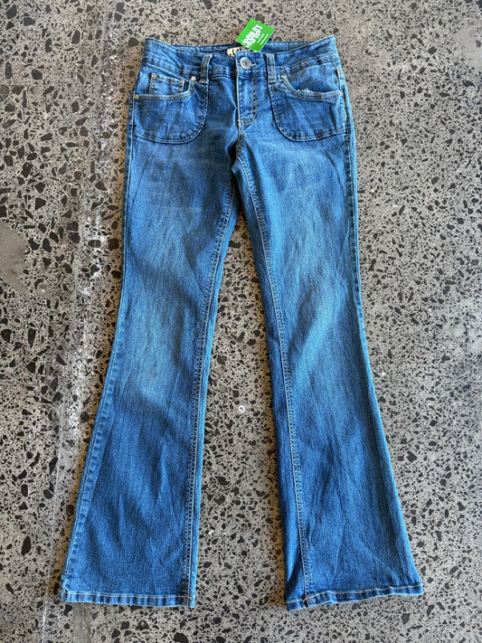 Mid Blue Low Waist Denim Jeans - S
