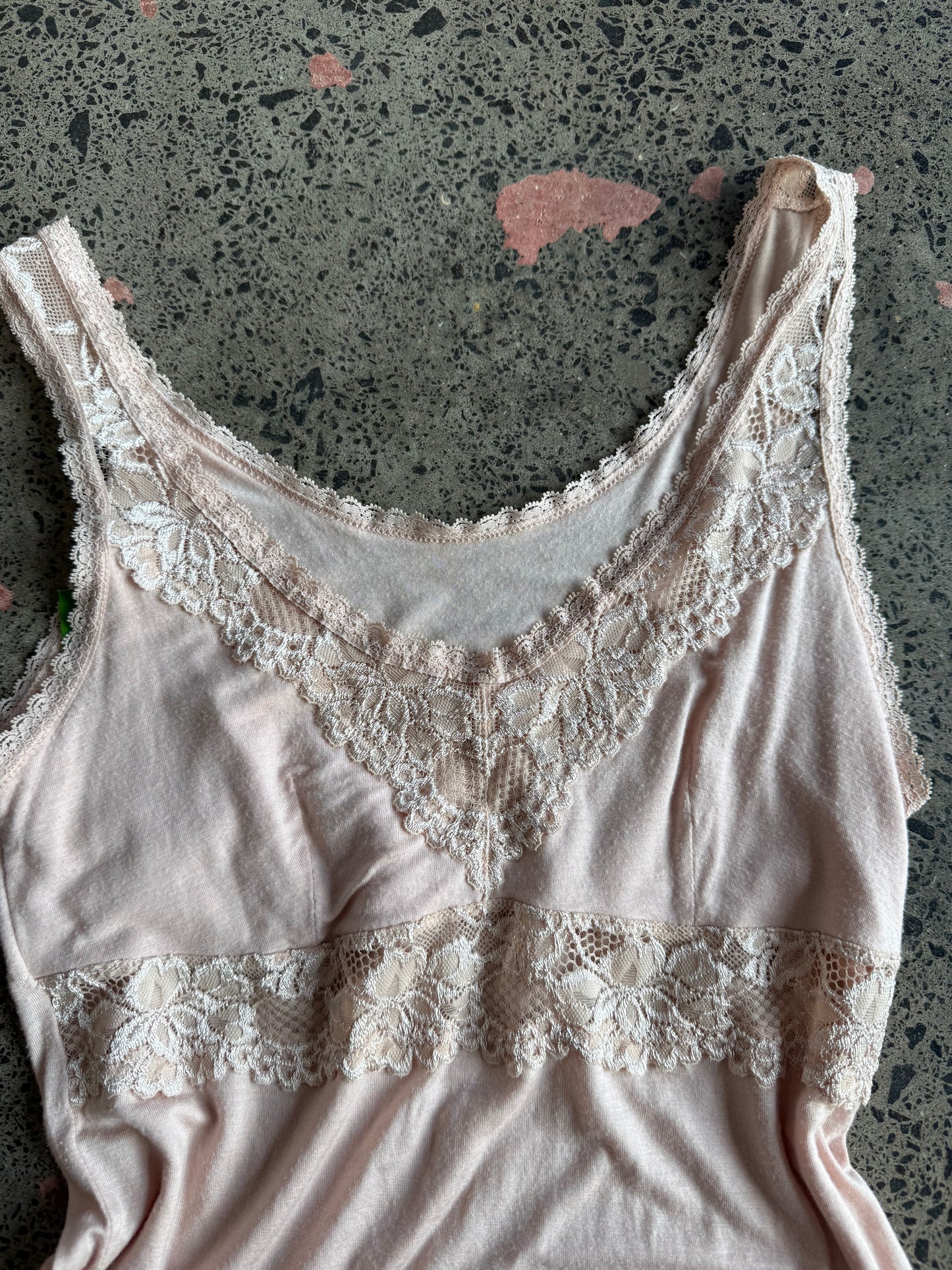 Pink Floral Detailed Cami - M