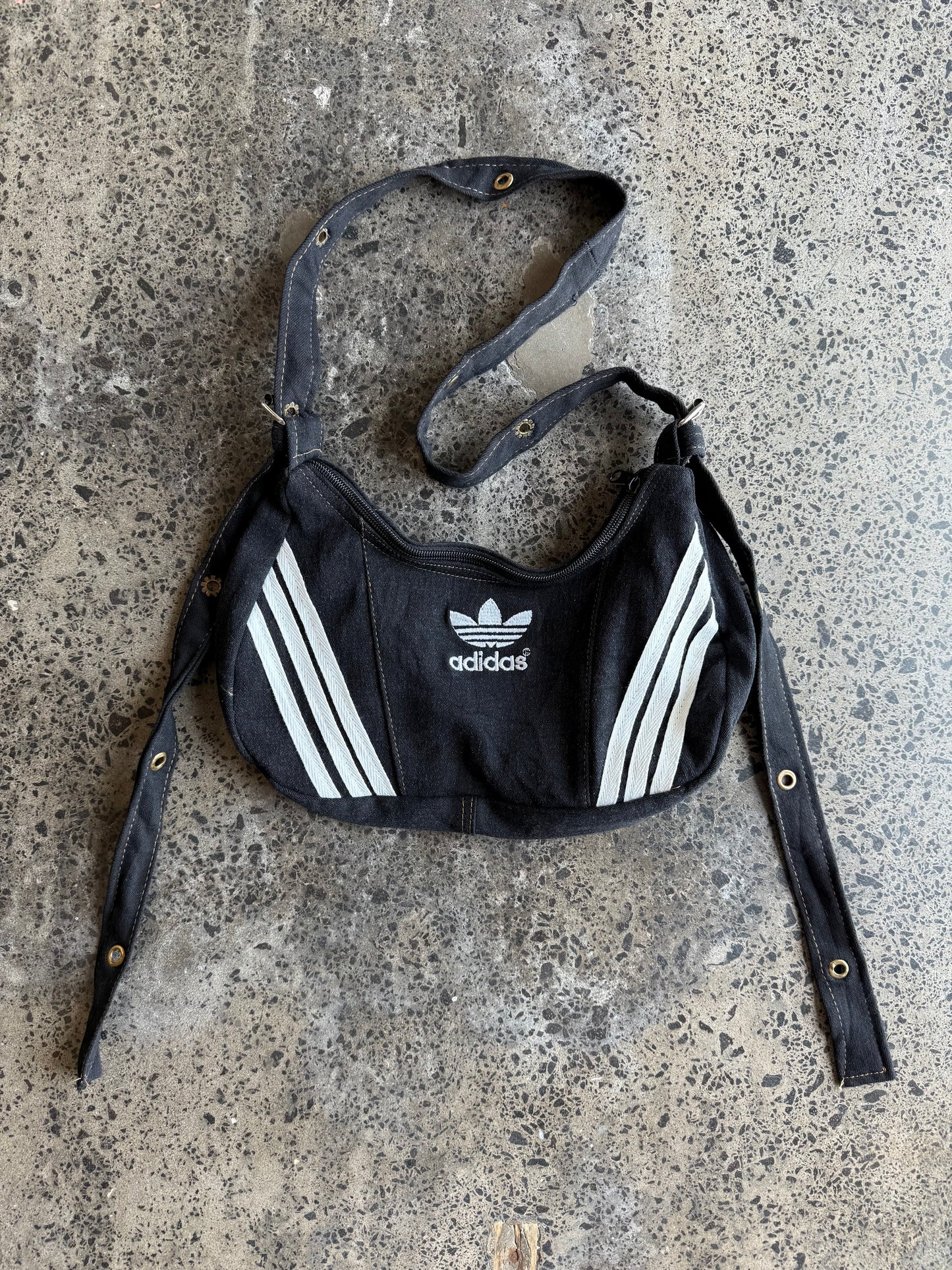 Black Denim Adidas Rework Handbag