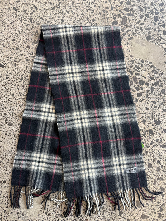 Black Burberry Wool Scarf