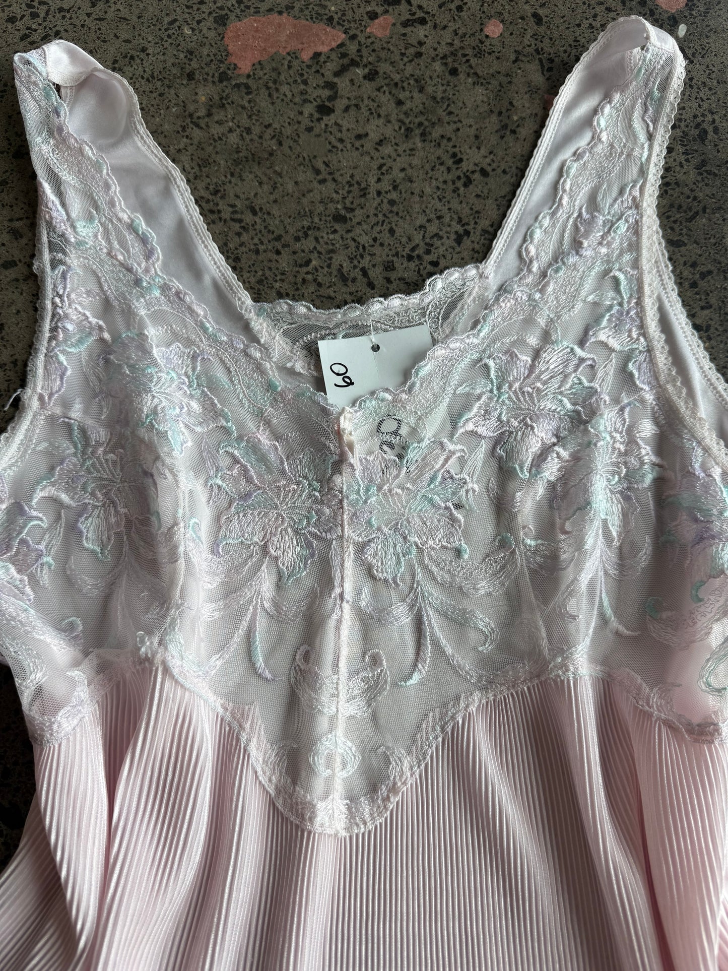 Pink Lace & Textured Cami - M