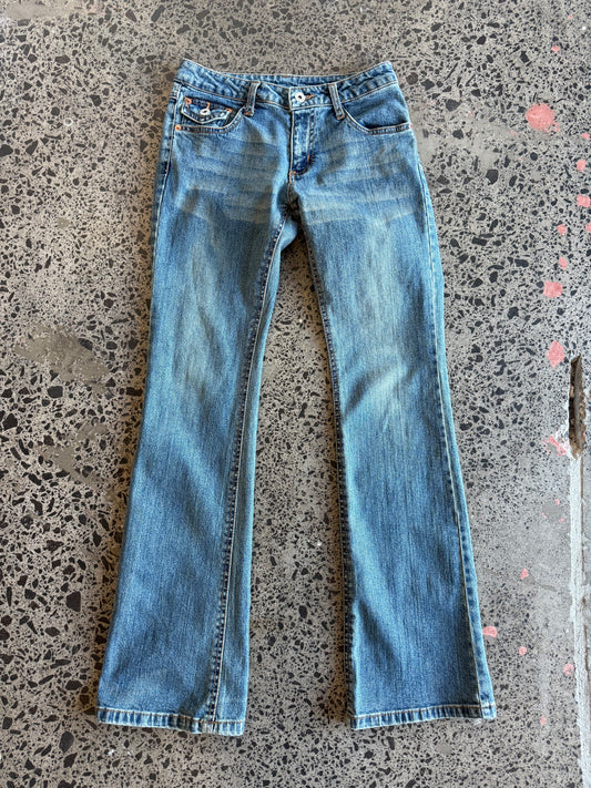 Low Waist Blue Denim Jeans - 2XS