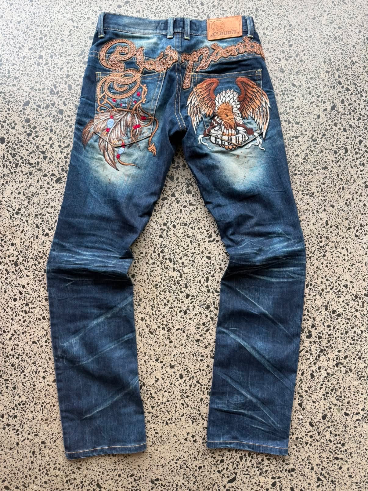 Cloud 72 Embroidered Eagle Korean Denim Jeans - 30W