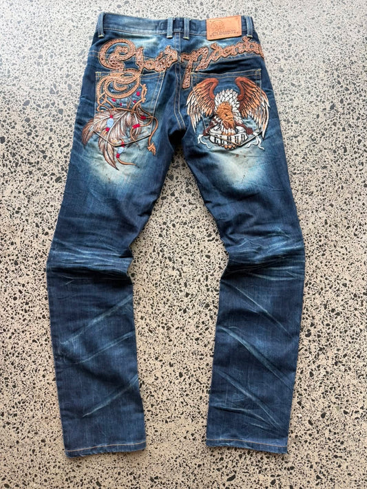 Cloud 72 Embroidered Eagle Korean Denim Jeans - 30W