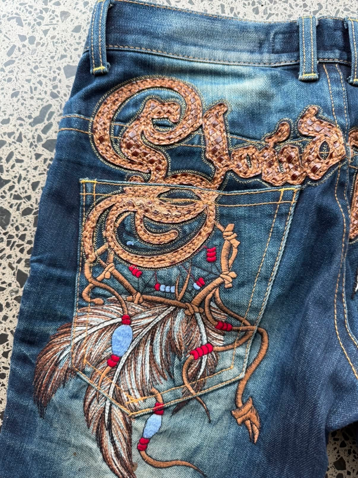 Cloud 72 Embroidered Eagle Korean Denim Jeans - 30W
