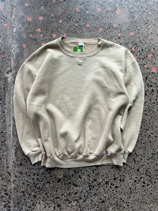 Beige Russell Blank Crewneck - 2XL