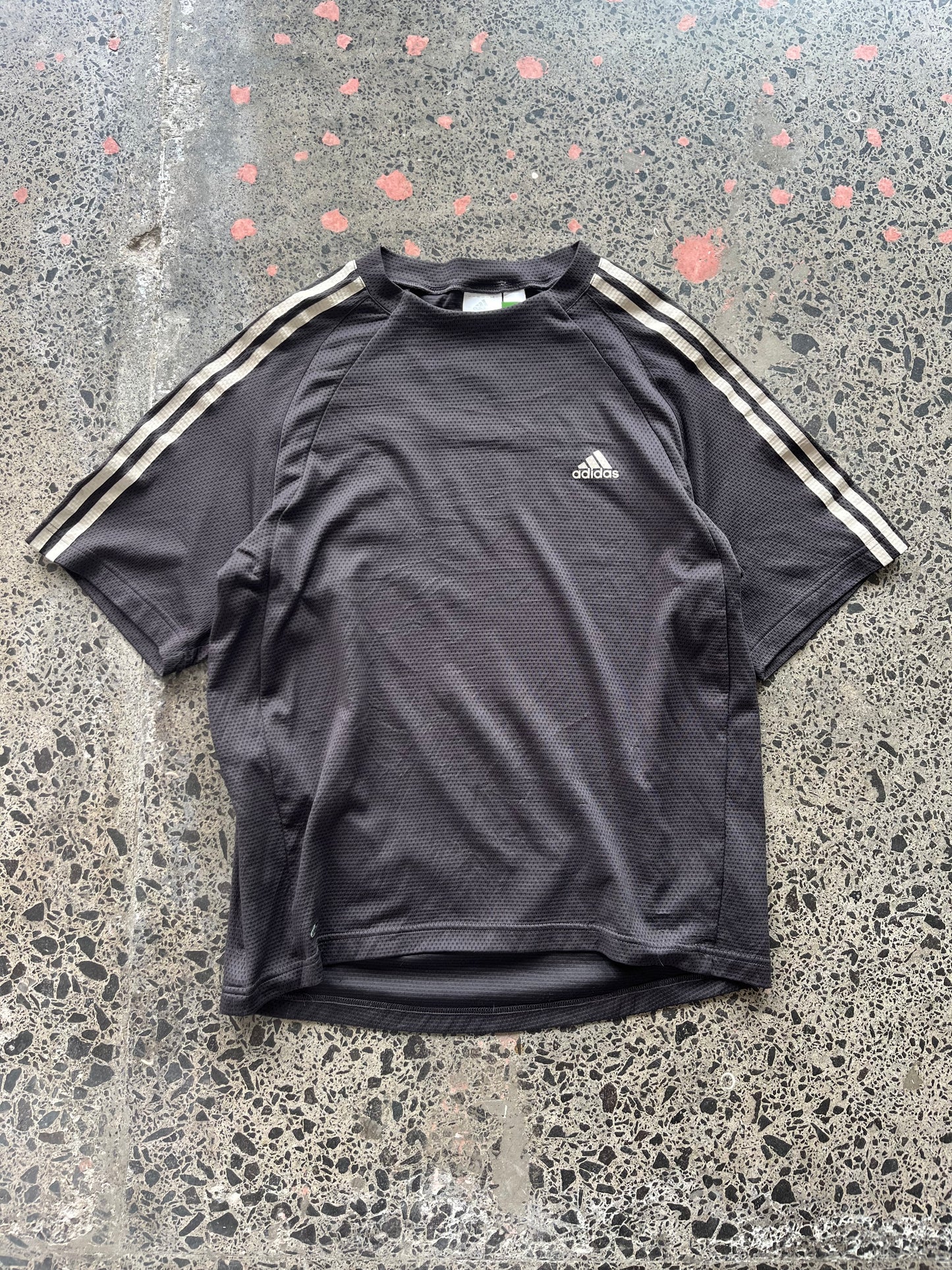 y2k Black Adidas Shirt - Large