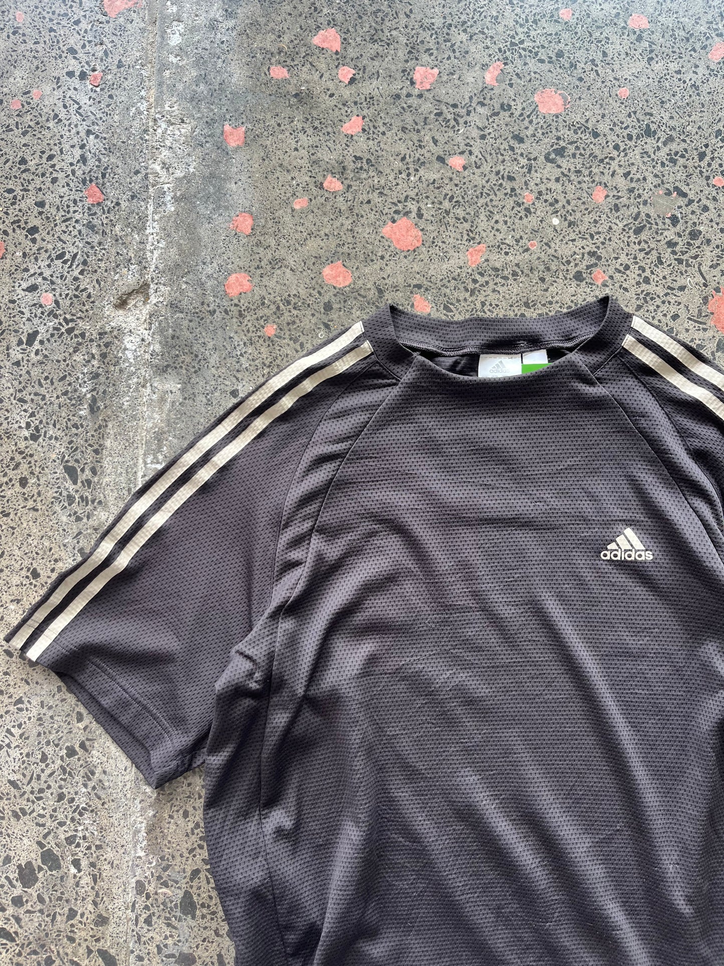 y2k Black Adidas Shirt - Large