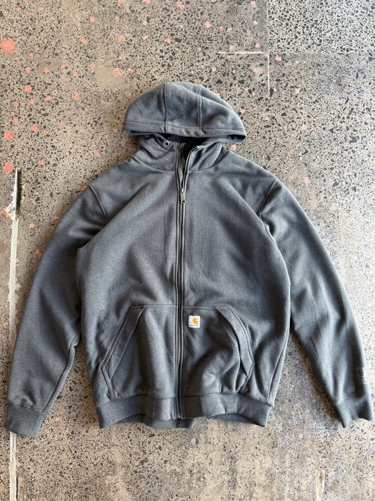 Fleece Lined Zip Up Carhartt Hoody - L