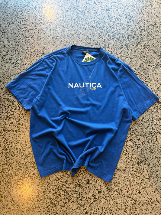 Blue Nautica Logo Tee - XL