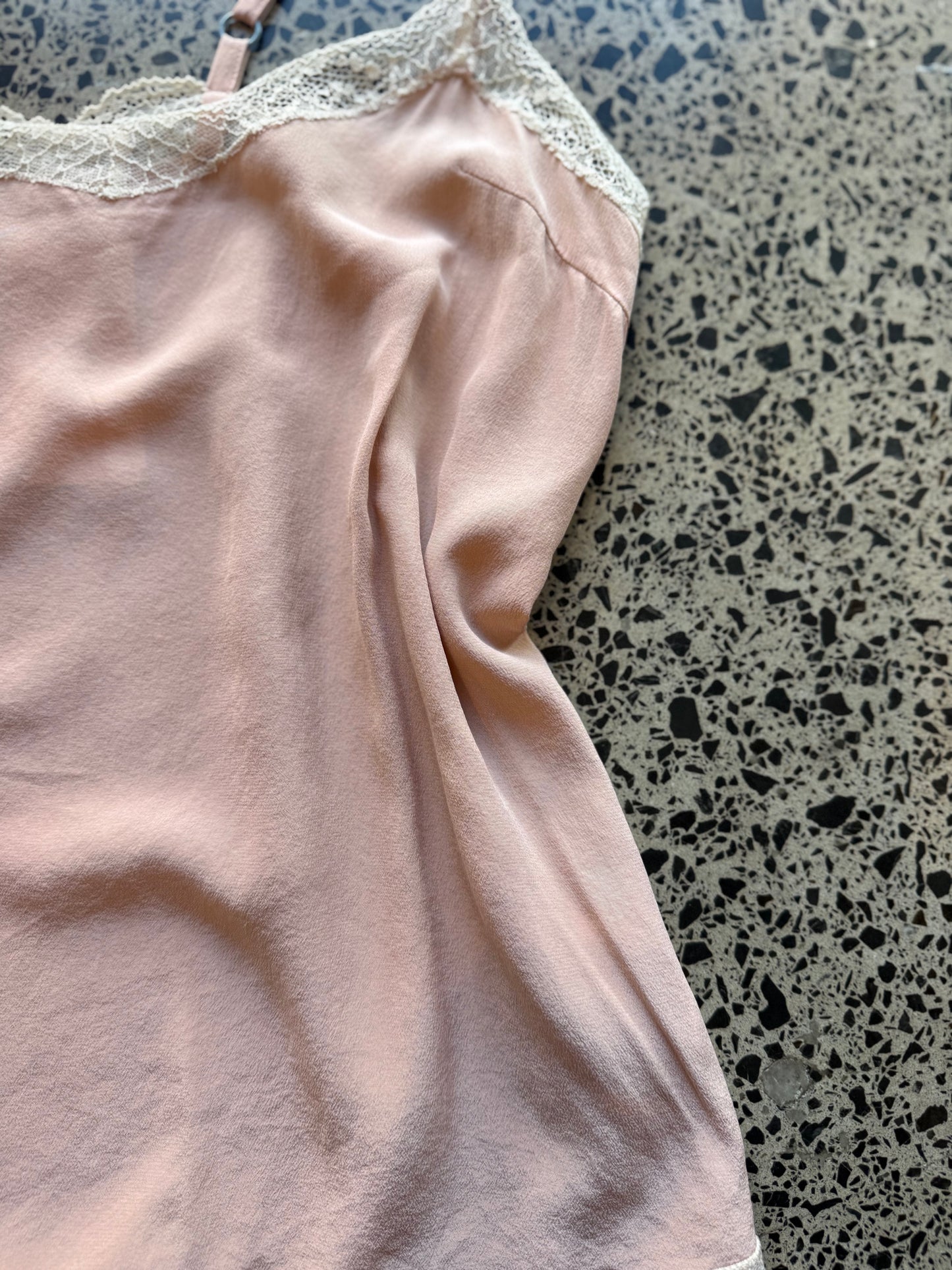 Pink Cami with Lace Detailing - M