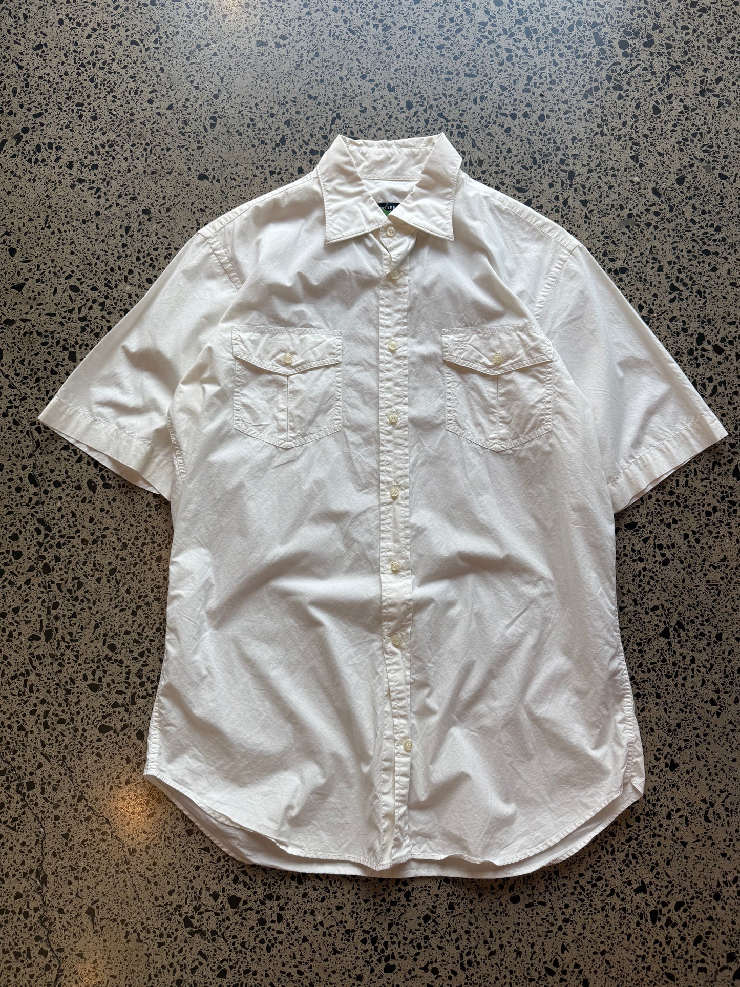 Short Sleeve Burberry Button Up Shirt - L
