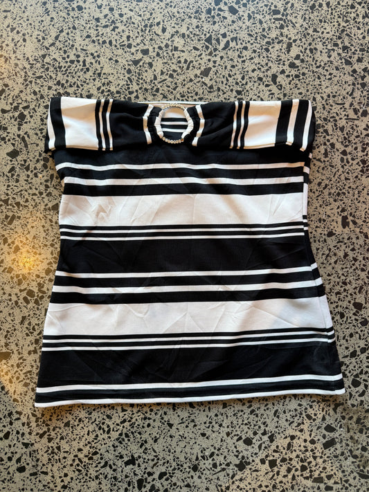 Black & White Bandeau Top - S