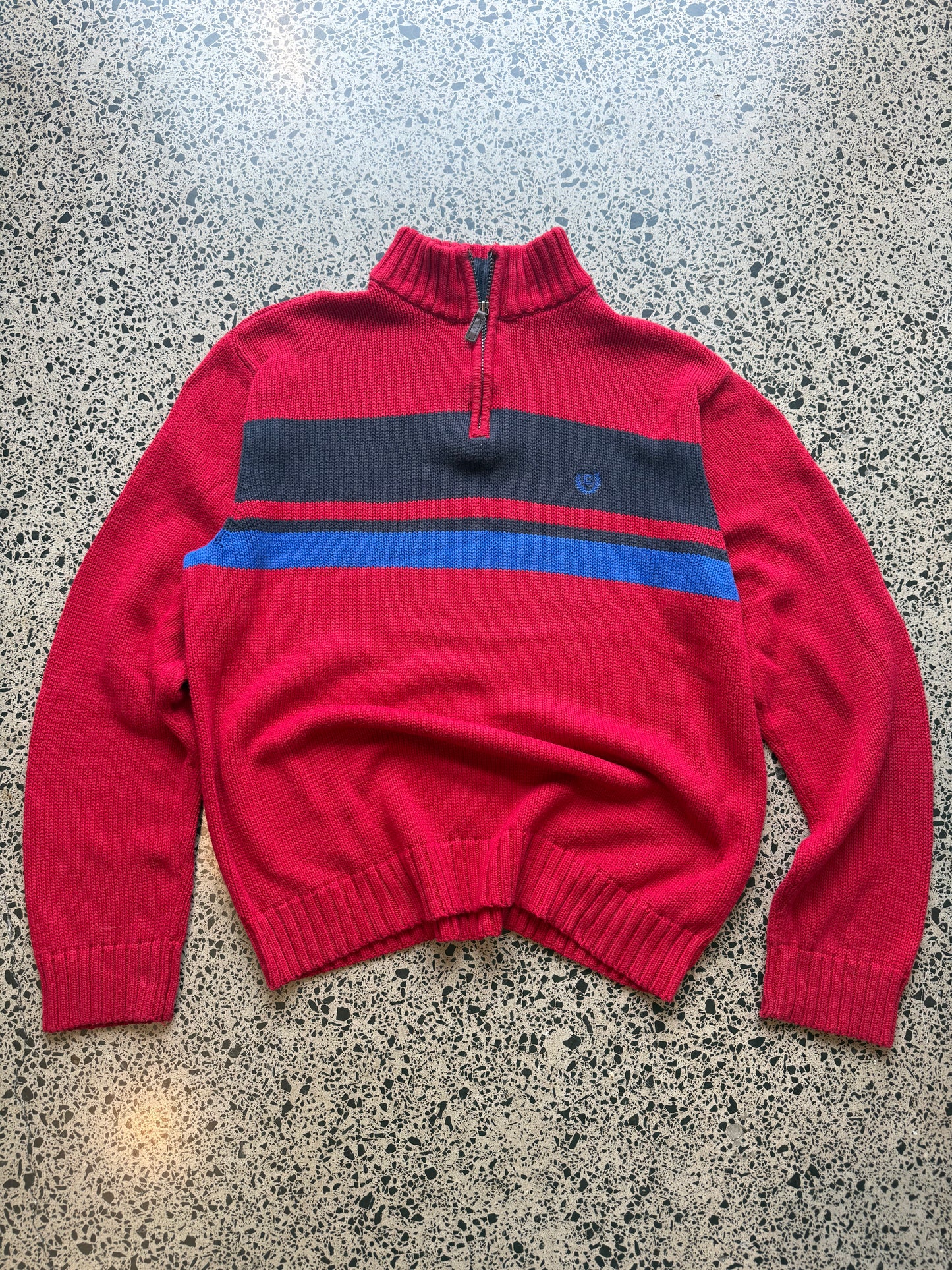 Chaps by Ralph Lauren 1/4 Zip Knit Jumper - XL