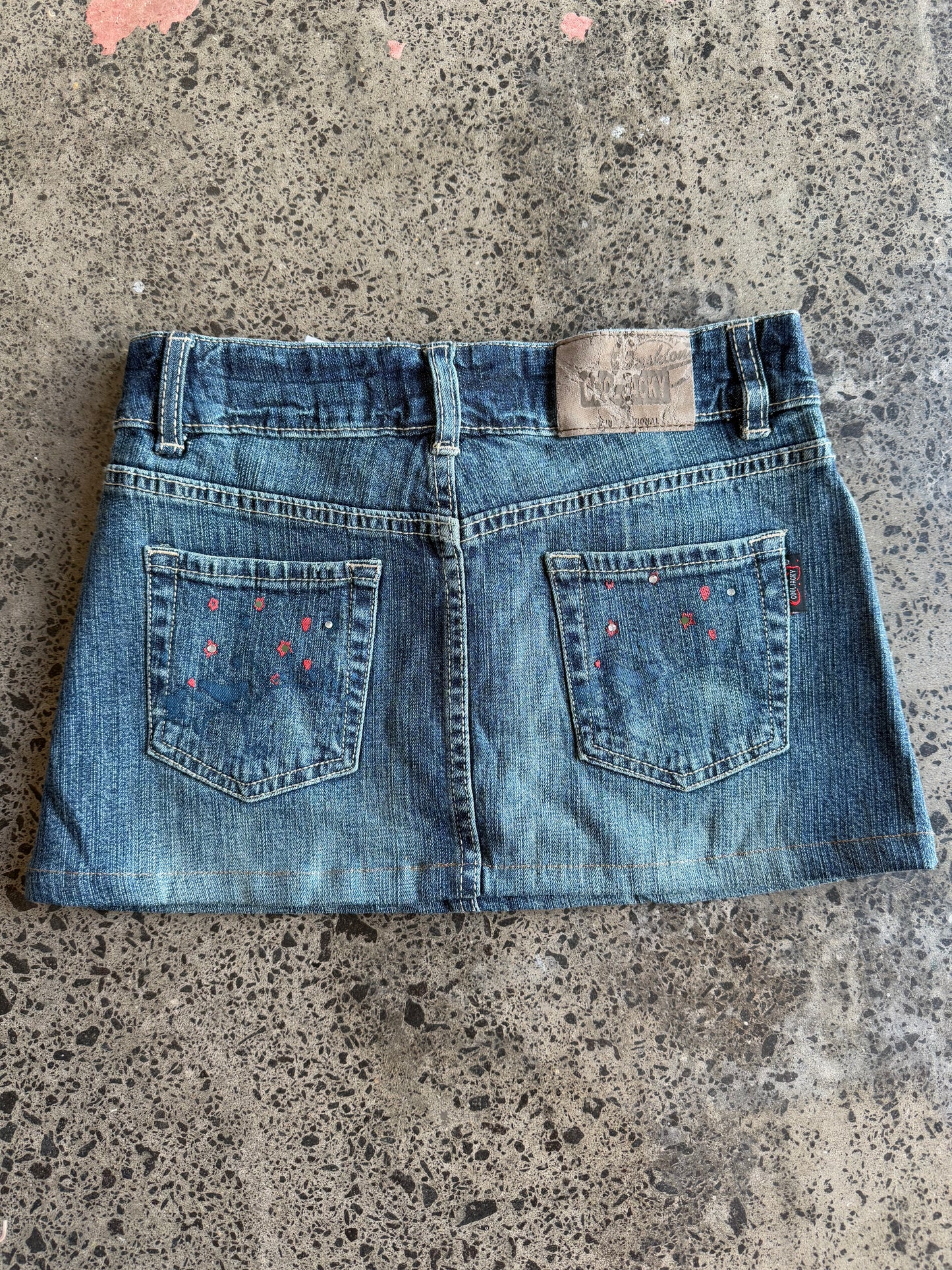 Mid Blue Denim Mini Skirt - S