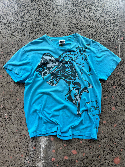 y2k Blue Graphic Fox T-shirt - L