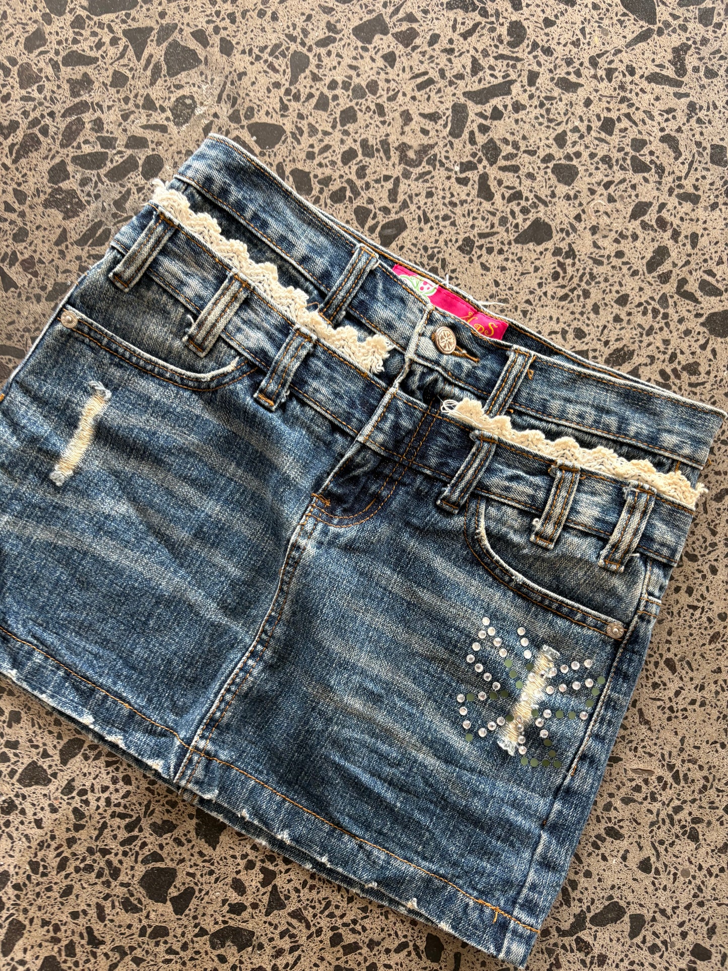 Denim Mini Skirt - M