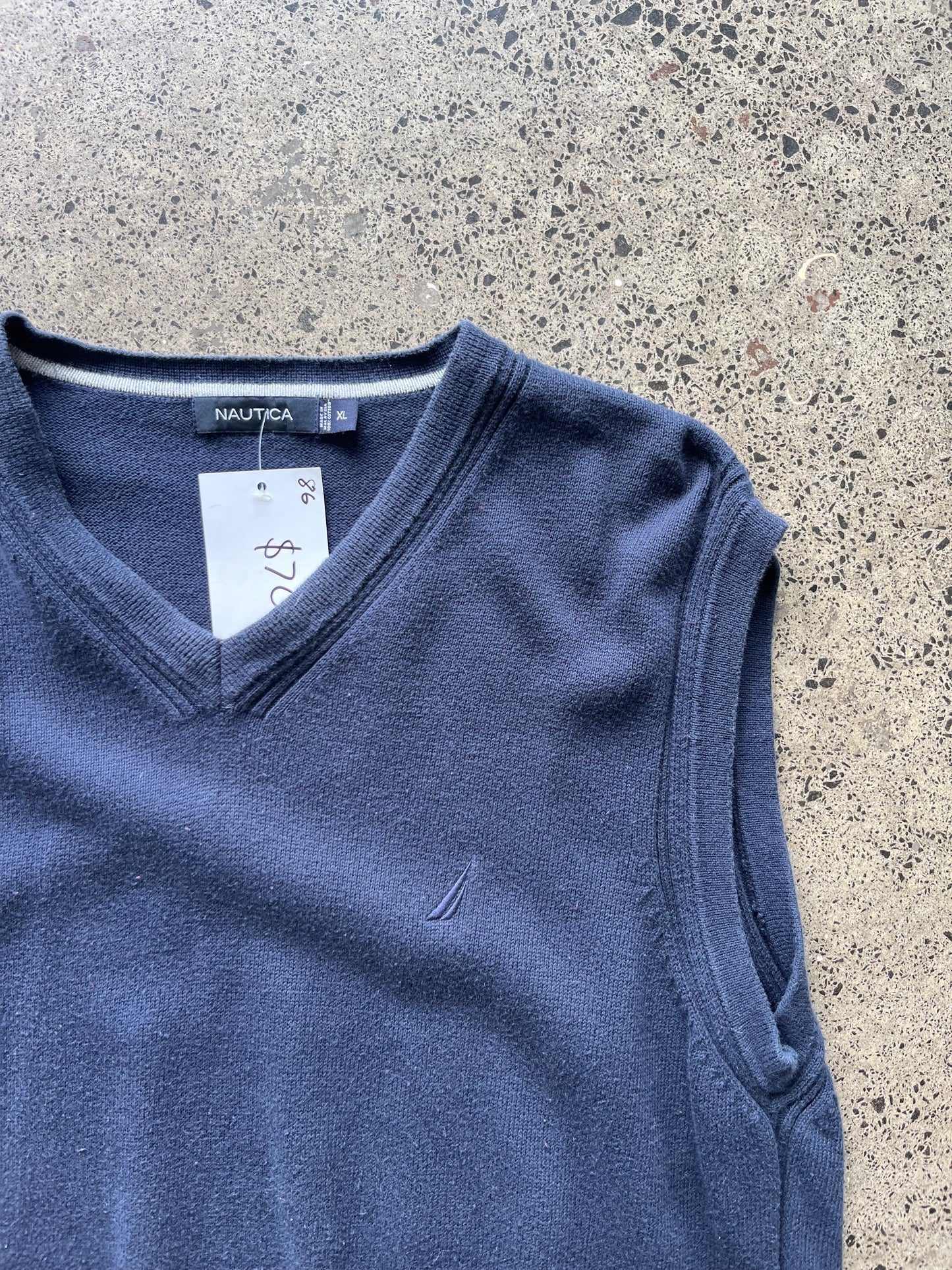 Navy Nautica Knit Vest - XL