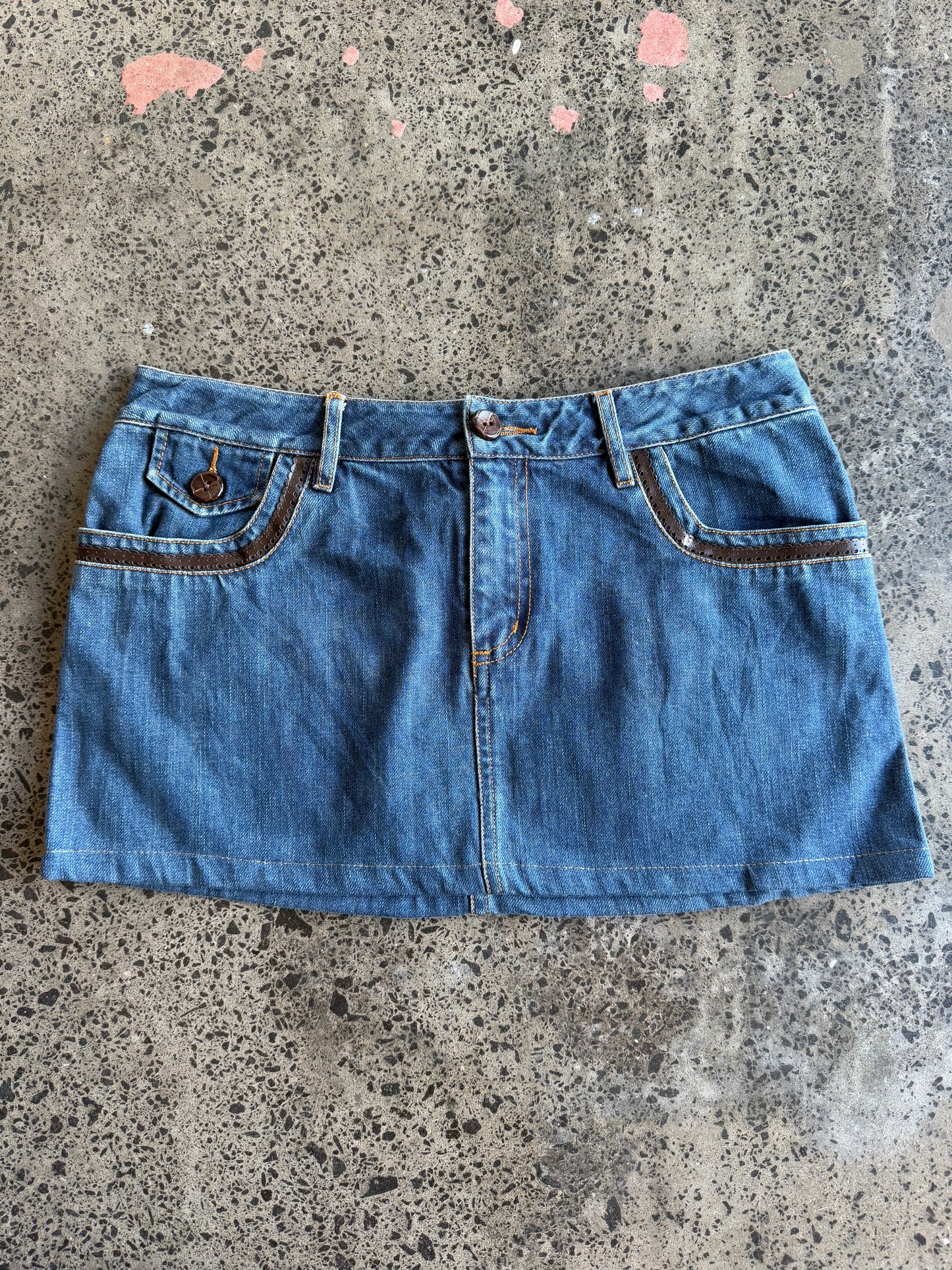 Blue Denim Mini Skirt - M-L