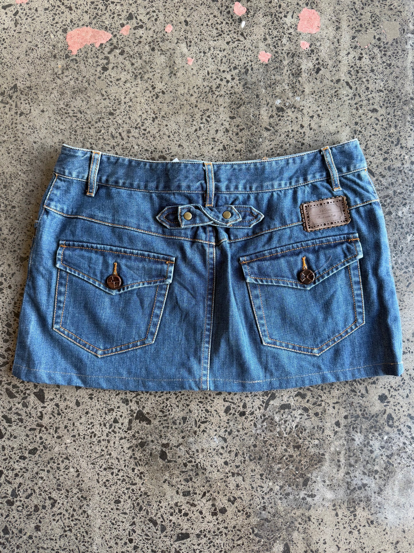 Blue Denim Mini Skirt - M-L