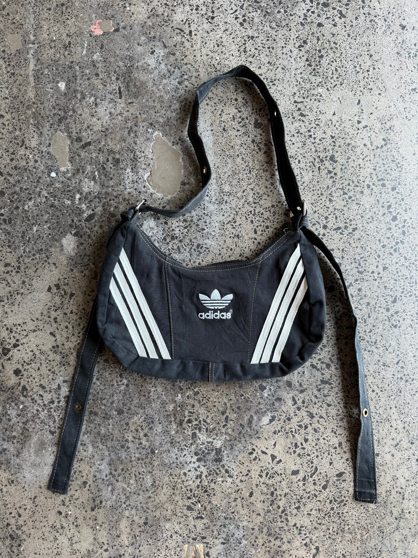 Black Denim Adidas Rework Handbag