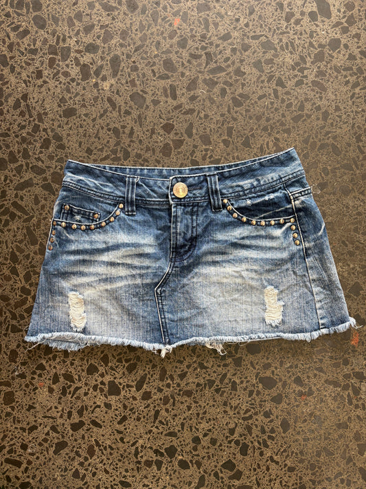 Denim Mini Skirt - M