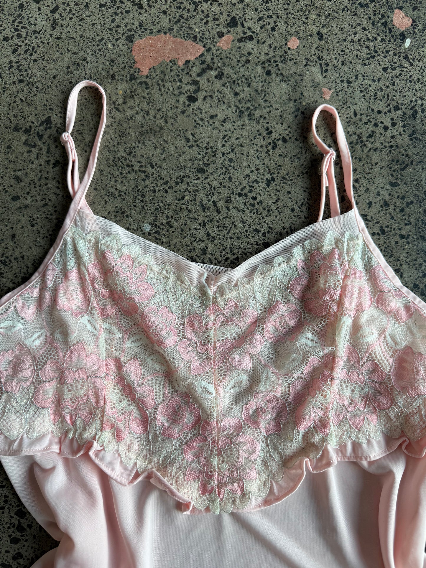 Baby Pink Floral Layered Cami - XL