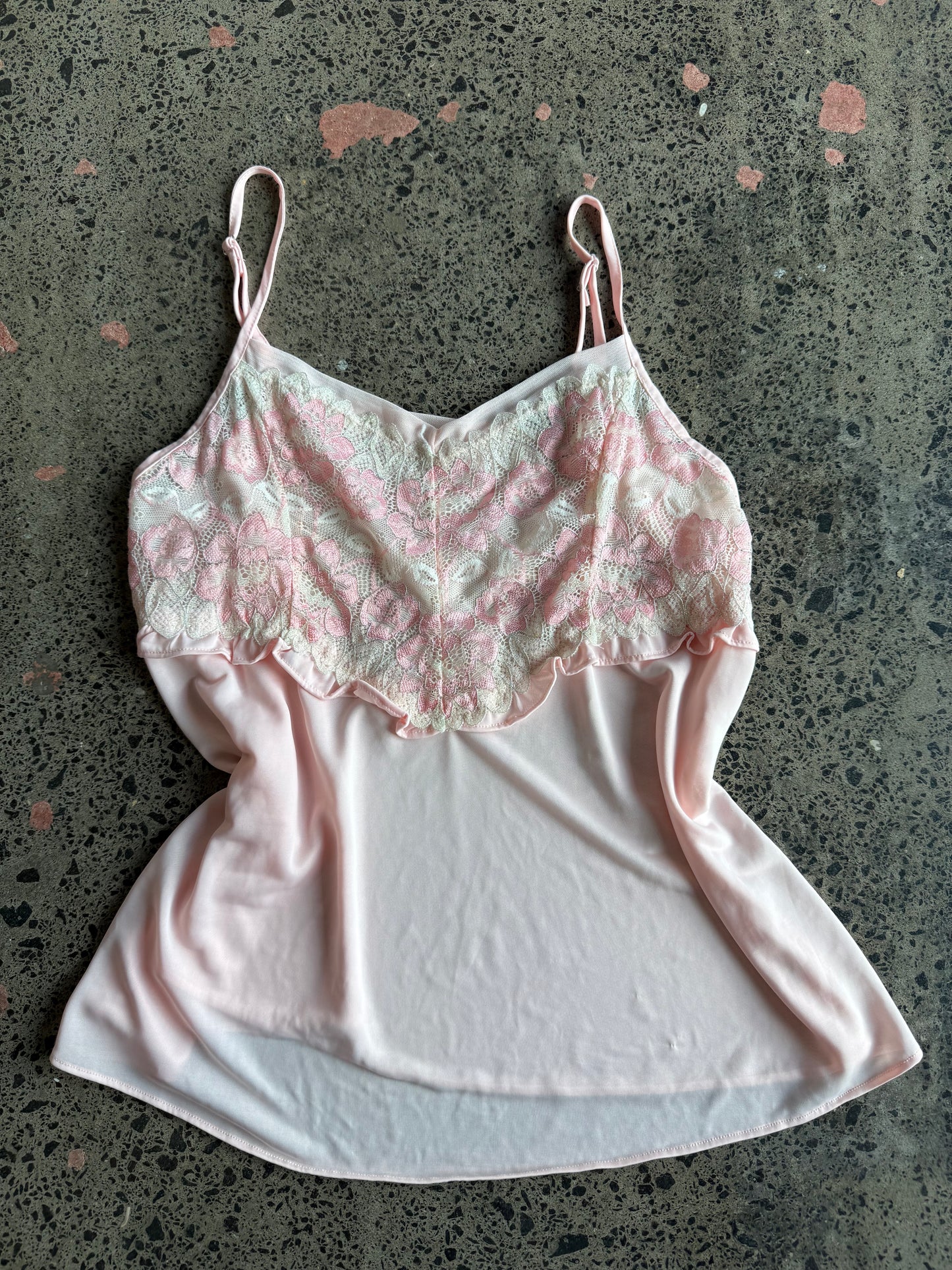 Baby Pink Floral Layered Cami - XL