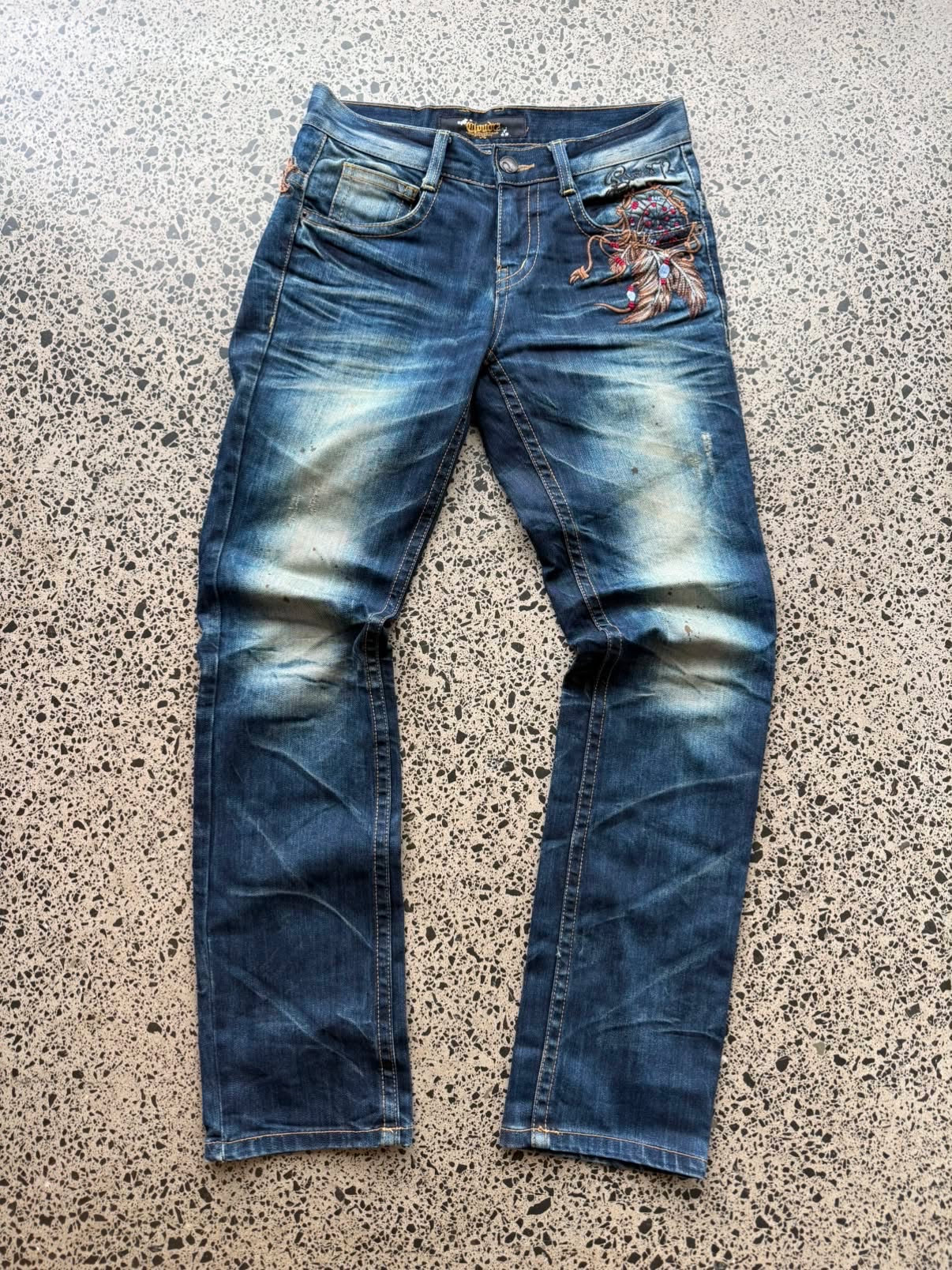 Cloud 72 Embroidered Eagle Korean Denim Jeans - 30W