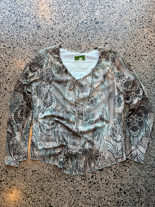 Double Layer Paisley Blouse - S/M