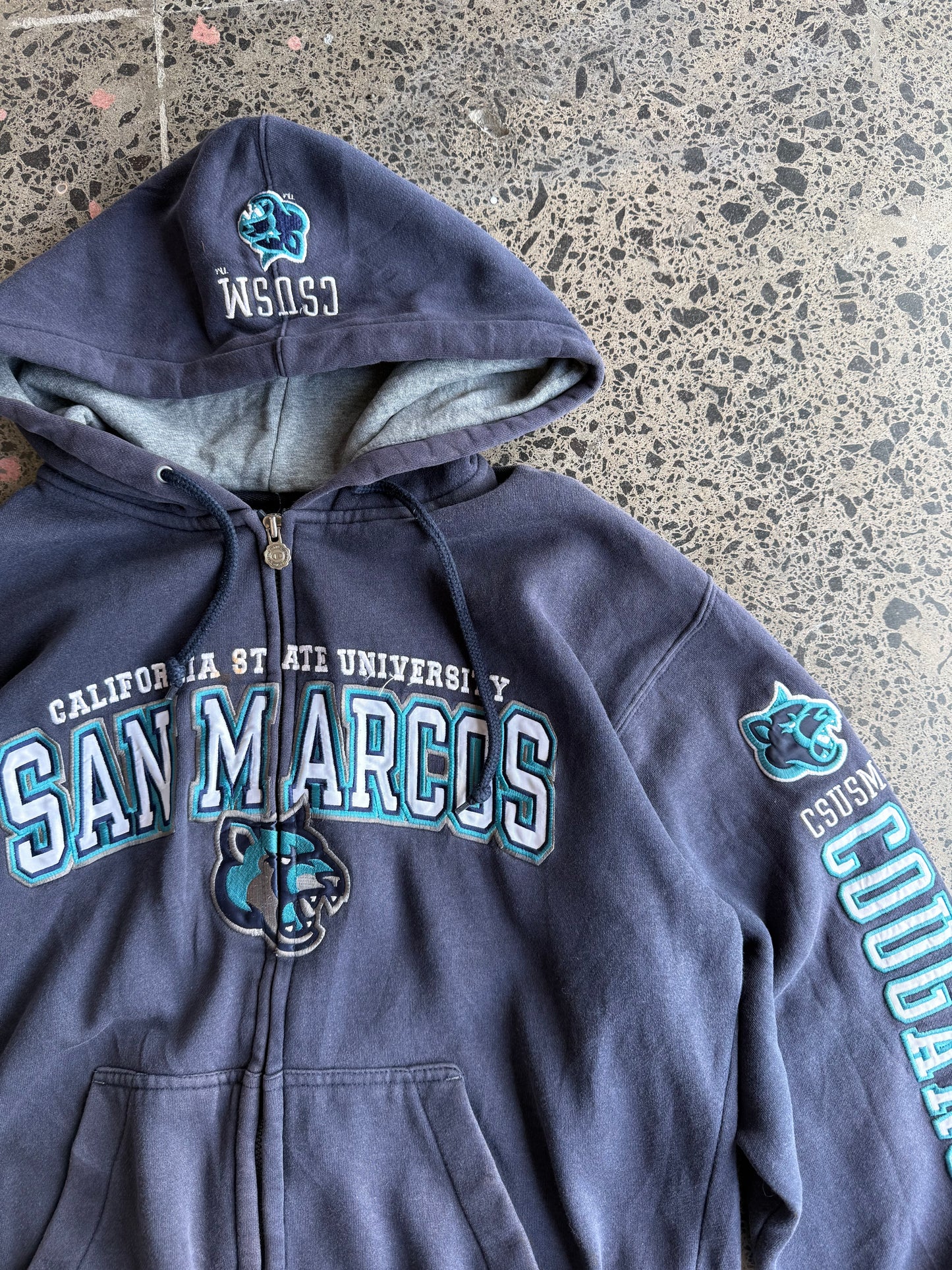 'Cali State University' San Marcos Zip Up Hoody - M