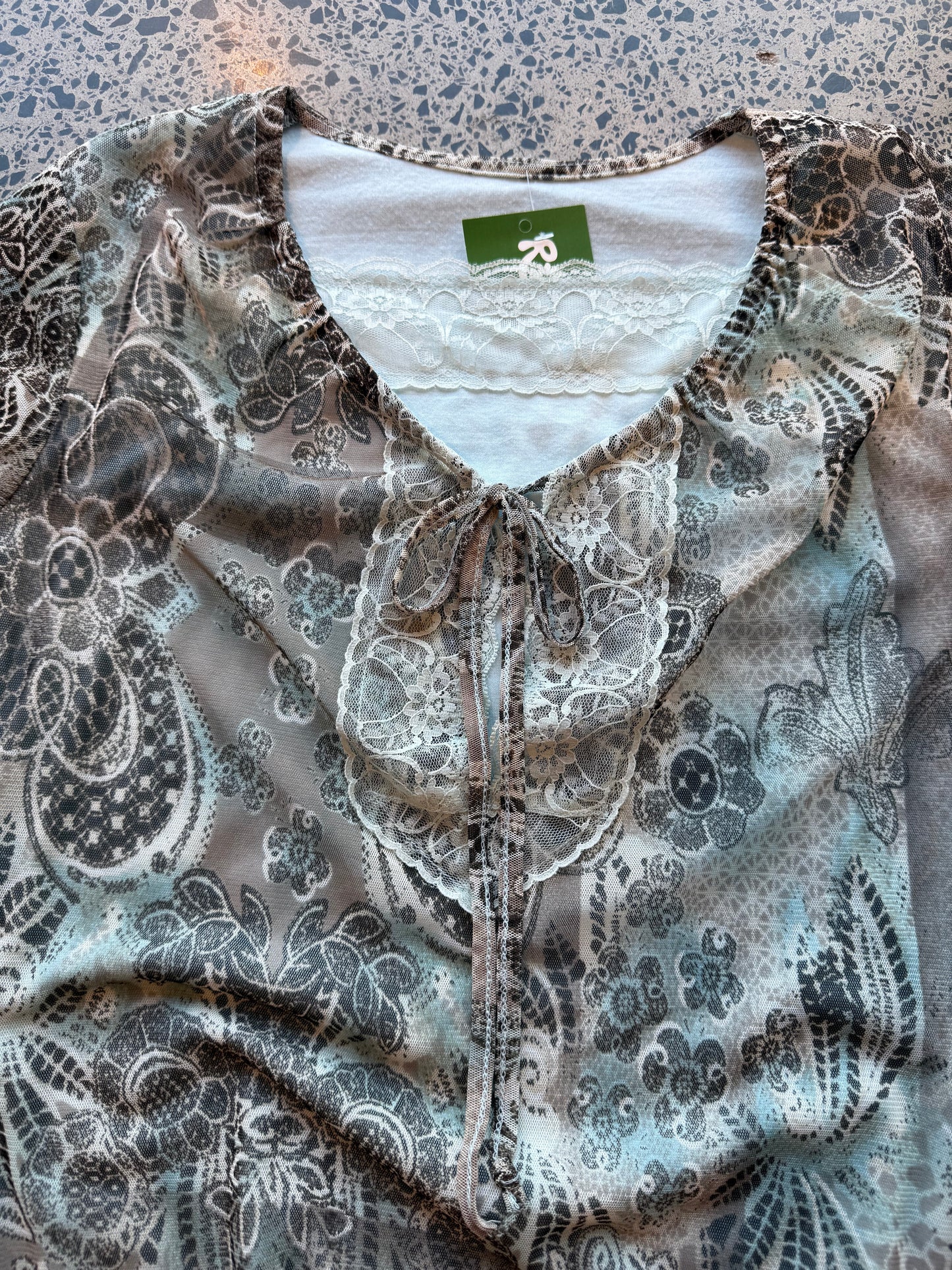 Double Layer Paisley Blouse - S/M