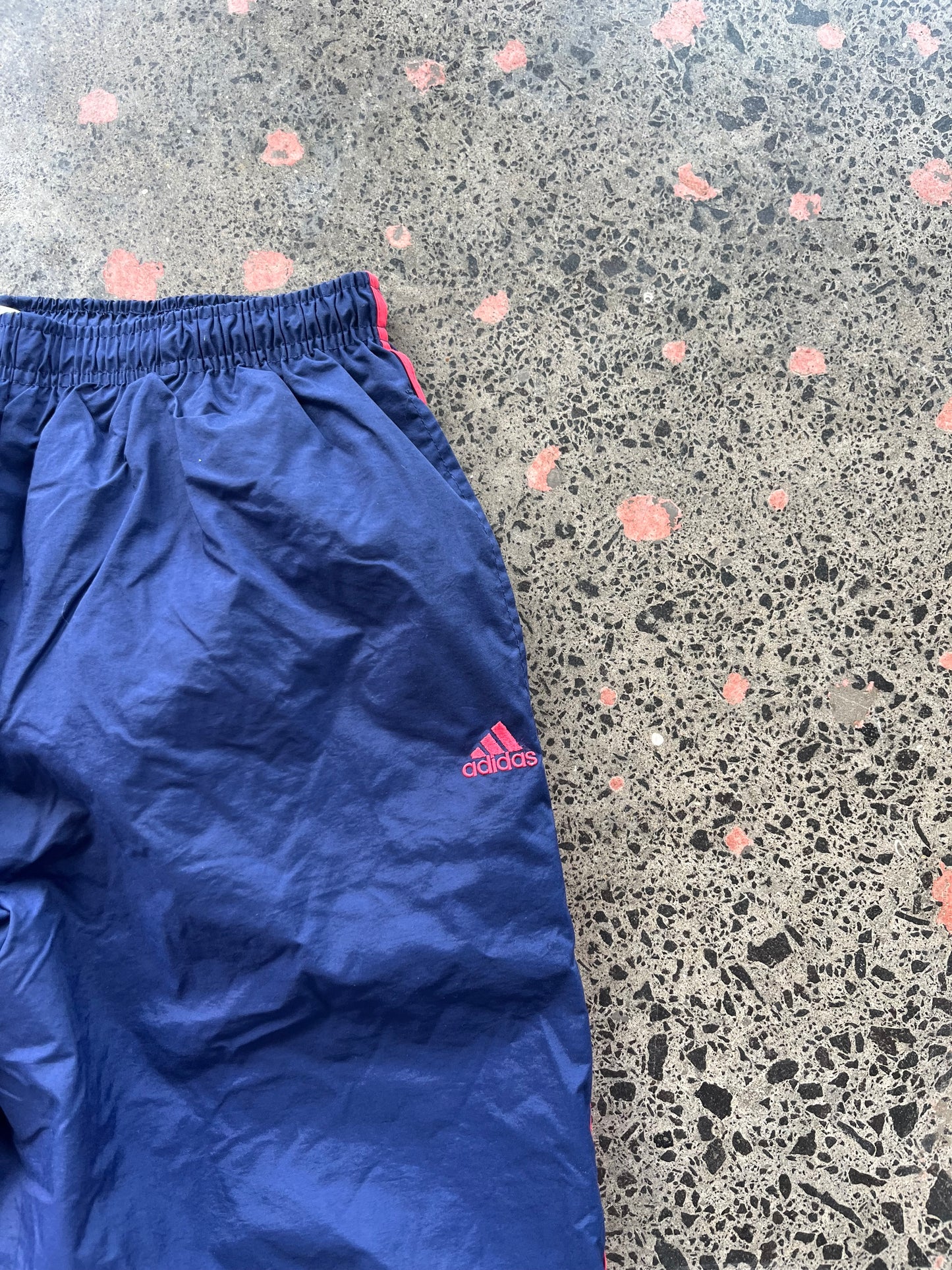 2001 Mens Blue & Red Adidas Trackpants - Large