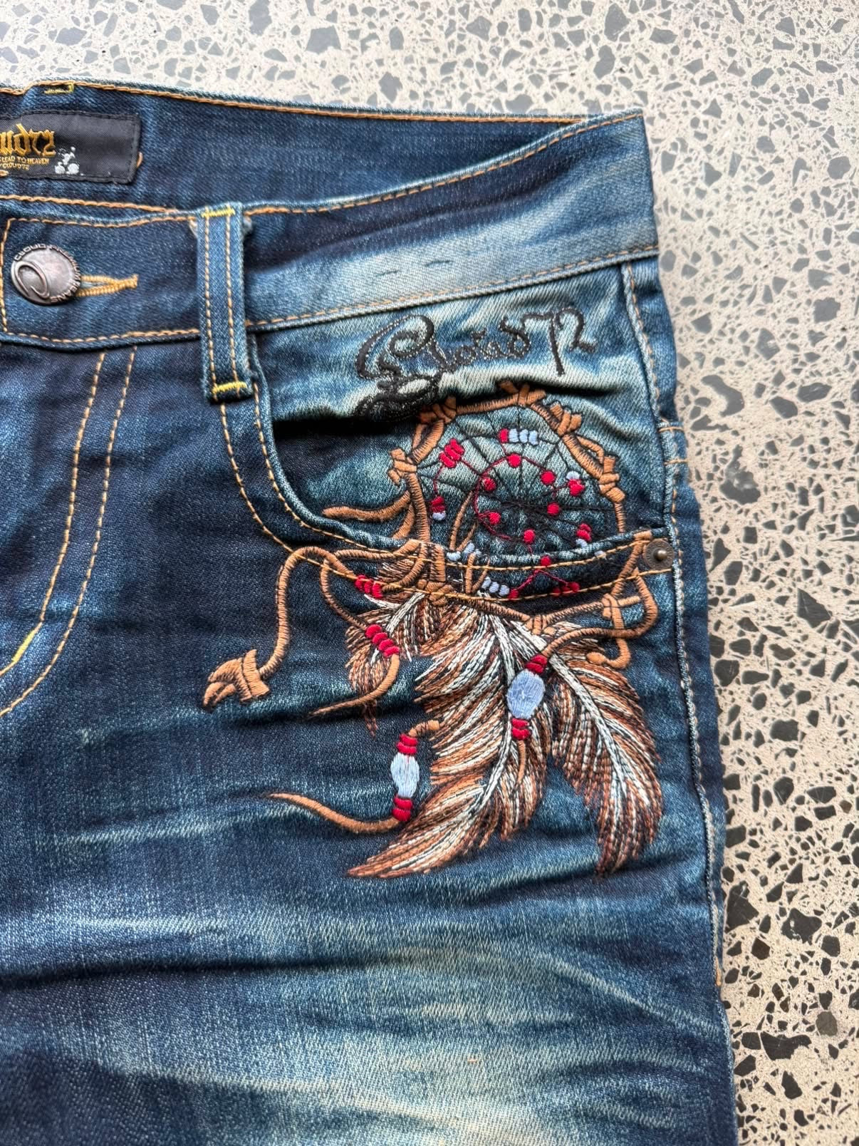 Cloud 72 Embroidered Eagle Korean Denim Jeans - 30W