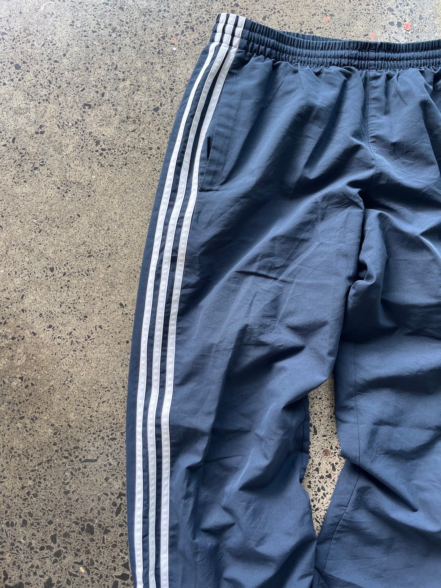 2005 Mens Navy & White Adidas Trackpants