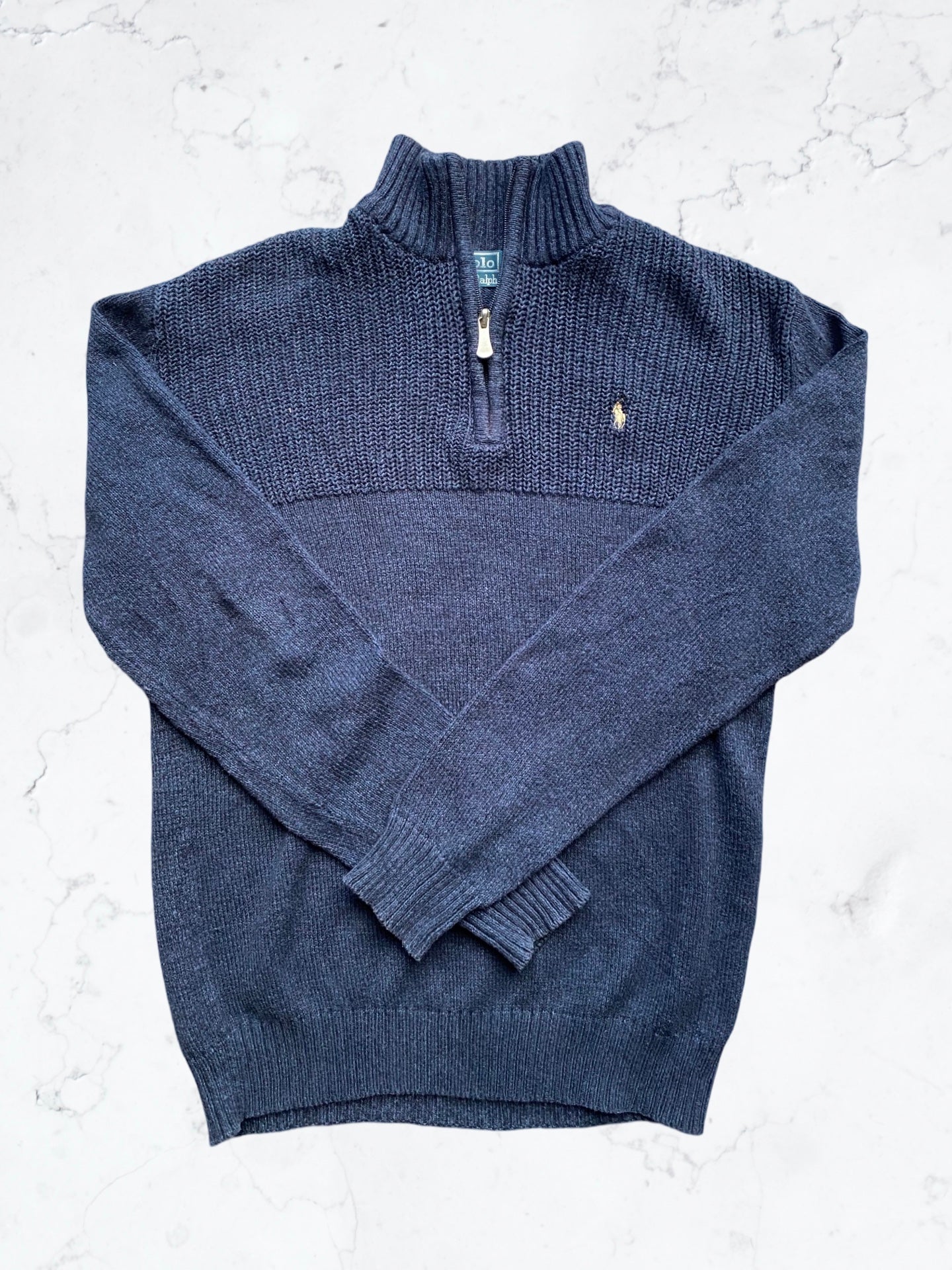 1/4 Zip Ralph Lauren Knit Jumper - L